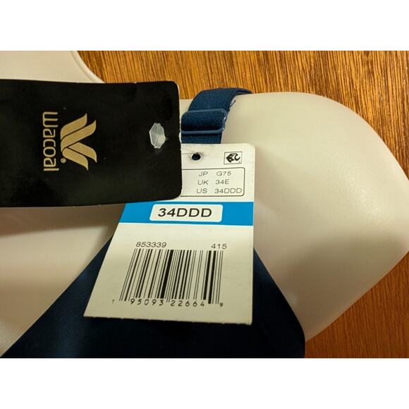 NEW Wacoal Ultimate comfort underwire t-shirt bra Navy blue 34DDD #853339 NWT - Picture 2 of 6